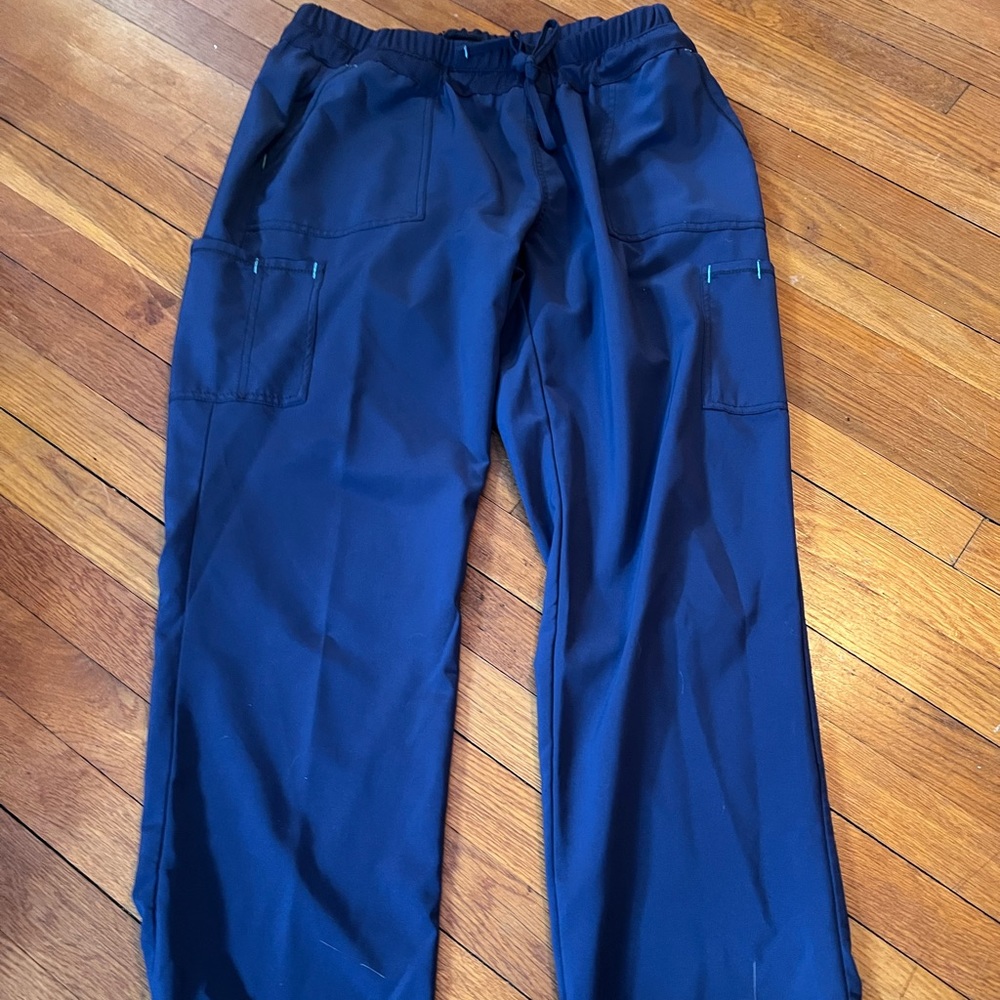 Large navy blue scrub star pants